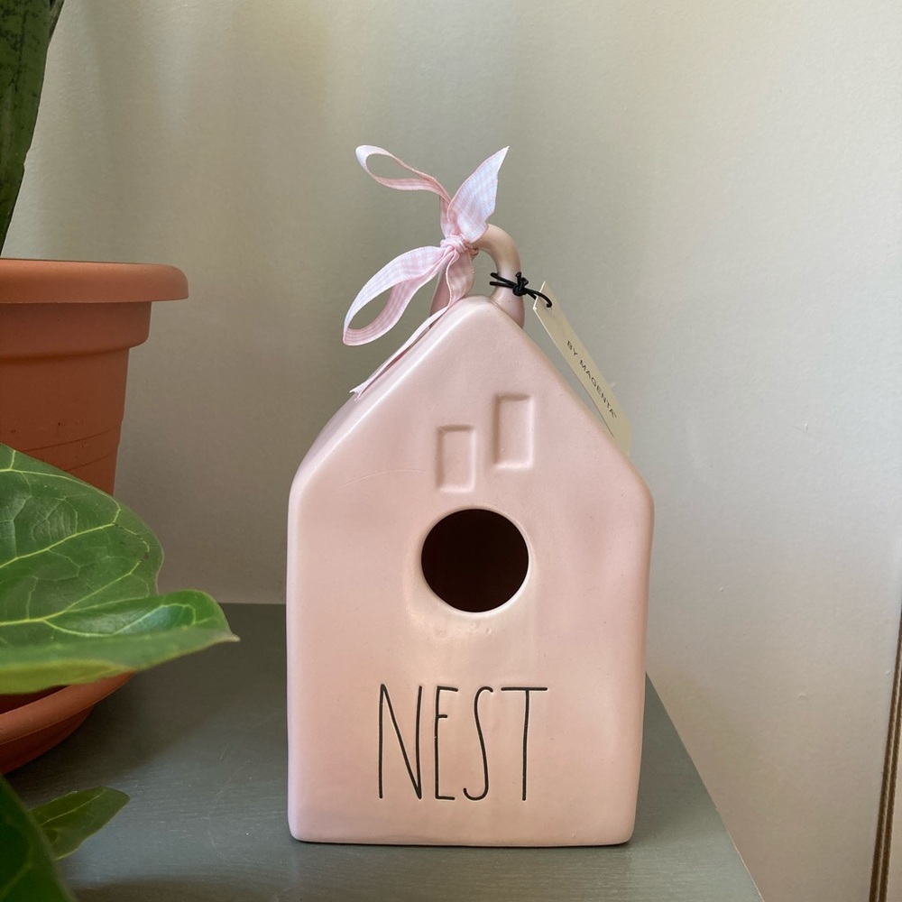 RAE DUNN PINK NEST BIRDHOUSE NEW!!